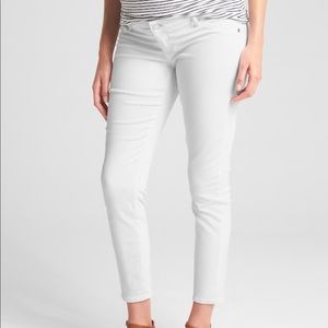 Gap Maternity Inset Panel white skinny jeans